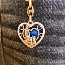 Load image into Gallery viewer, Apparitions Of Our Lady of Fatima Heart Keychain