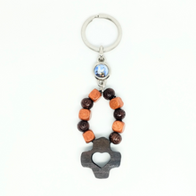 Cargar imagen en el visor de la galería, Decade Rosary Wood Keychain