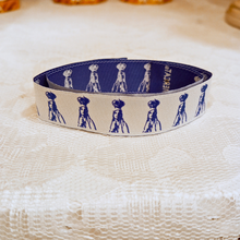 Cargar imagen en el visor de la galería, Face of Our Lady of Fatima Cloth Bracelet (White & Blue)