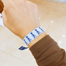 Cargar imagen en el visor de la galería, Face of Our Lady of Fatima Cloth Bracelet (White & Blue)