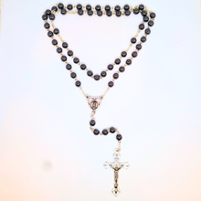 Cargar imagen en el visor de la galería, Genuine Hematite Stone Rosary with Heart Centerpiece