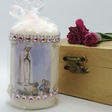 Load image into Gallery viewer, Apparitions of Our Lady Of Fatima Candle 2.8'' | 7 cm
