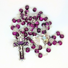 Load image into Gallery viewer, Our Lady Heart Purple Rosary