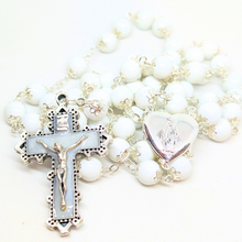 Load image into Gallery viewer, Our Lady Heart White Rosary