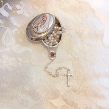 Load image into Gallery viewer, Our Lady of Fatima Pocket Rosary with Colored Metal Box