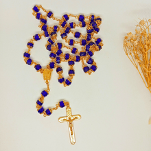 Load image into Gallery viewer, Premium Blue and Golden Rosary of Fatima