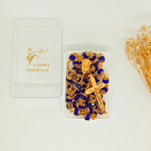 Load image into Gallery viewer, Premium Blue and Golden Rosary of Fatima