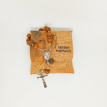 Cargar imagen en el visor de la galería, Wood Decade Rosary with Cork Pouch