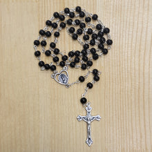 Load image into Gallery viewer, Light Glass Rosary - Black