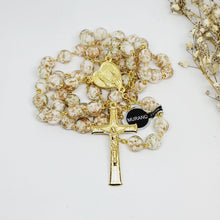 Cargar imagen en el visor de la galería, Apparitions Centennial Cream & Gold Murano Rosary