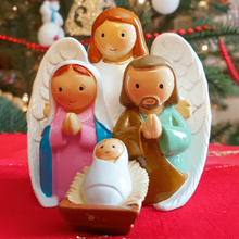 Cargar imagen en el visor de la galería, Children's Nativity Set with the Angel | 3.94'' | 10cm
