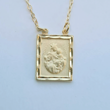 Load image into Gallery viewer, Golden Scapular - Our Lady of Mount Carmel and Sacred Heart of Jesus