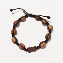 Cargar imagen en el visor de la galería, Olive Wood Dozen Cross Bracelet
