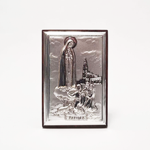 Cargar imagen en el visor de la galería, Our Lady of Fatima Silver Plaque - 2.24 inch | 5.7cm