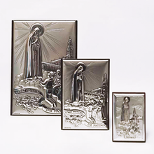 Cargar imagen en el visor de la galería, Our Lady of Fatima Silver Plaque