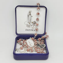 Load image into Gallery viewer, Premium Silver Medal of Fatima Rosary - Red