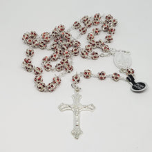 Load image into Gallery viewer, Premium Silver Medal of Fatima Rosary - Red