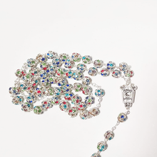 Load image into Gallery viewer, Premium Silver with Colored Crystals Rosary of Fatima