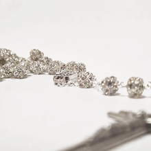 Cargar imagen en el visor de la galería, Premium Silver with Translucent Crystals Rosary of Fatima