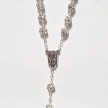 Cargar imagen en el visor de la galería, Premium Silver with Translucent Crystals Rosary of Fatima