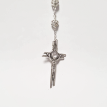 Cargar imagen en el visor de la galería, Premium Silver with Translucent Crystals Rosary of Fatima