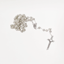 Cargar imagen en el visor de la galería, Premium Silver with Translucent Crystals Rosary of Fatima