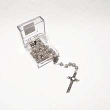 Cargar imagen en el visor de la galería, Premium Silver with Translucent Crystals Rosary of Fatima