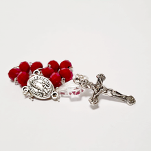 Cargar imagen en el visor de la galería, Red Crystal Decade Rosary Bracelet