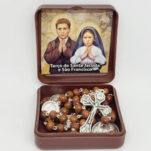 Cargar imagen en el visor de la galería, Saint Francisco and Saint Jacinta Wood Rosary