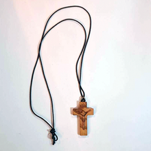 Cargar imagen en el visor de la galería, Wood Cross Necklace with Jesus image