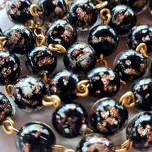 Cargar imagen en el visor de la galería, Centennial Black & Gold Murano Rosary