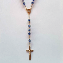 Cargar imagen en el visor de la galería, Centennial Blue & Gold Murano Rosary