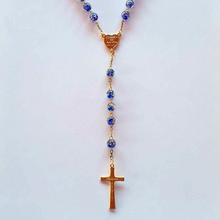 Cargar imagen en el visor de la galería, Centennial Blue & Gold Murano Rosary
