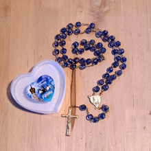 Cargar imagen en el visor de la galería, Centennial Blue & Gold Murano Rosary