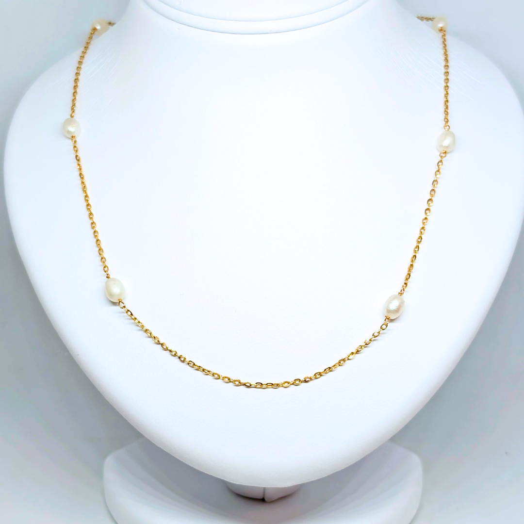 19.2Kt Gold Freshwater Pearl Necklace