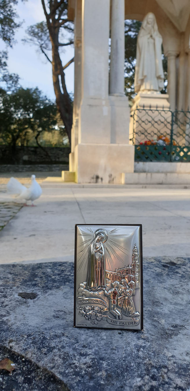 Our Lady of Fatima Silver Plaque - 4.96 inch | 12,6cm