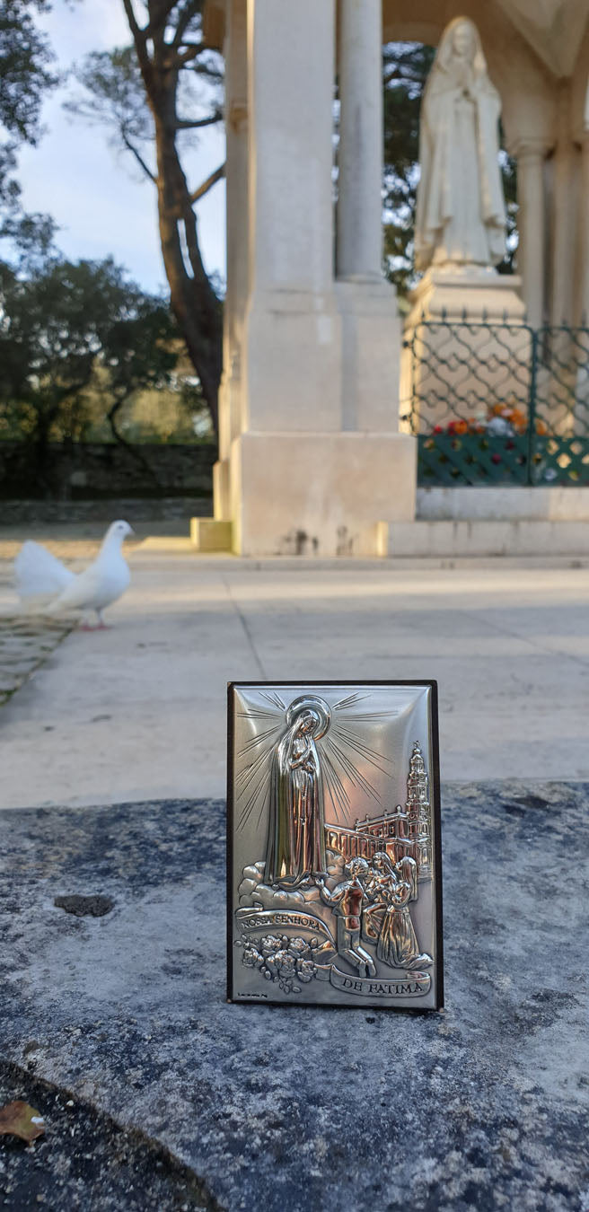 Our Lady of Fatima Silver Plaque - 4.96 inch | 12,6cm