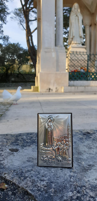 Our Lady of Fatima Silver Plaque - 2.24 inch | 5.7cm