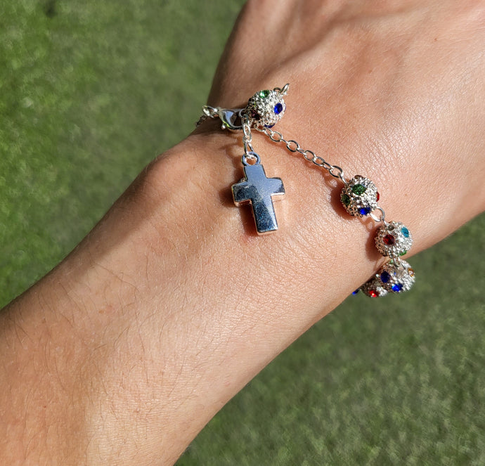 Crystals Decade Rosary Bracelet