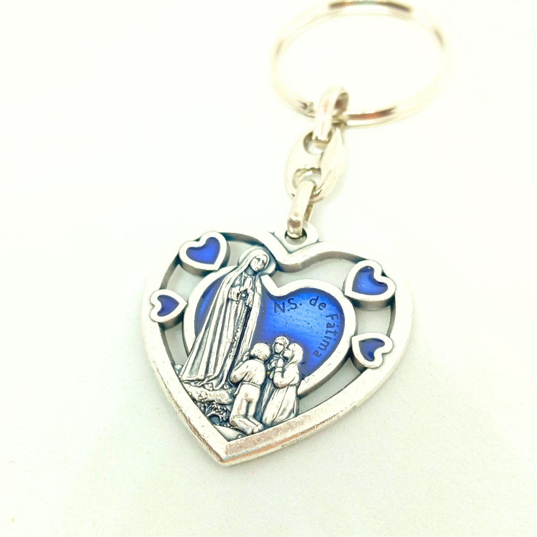 Apparitions Of Our Lady of Fatima Heart Keychain