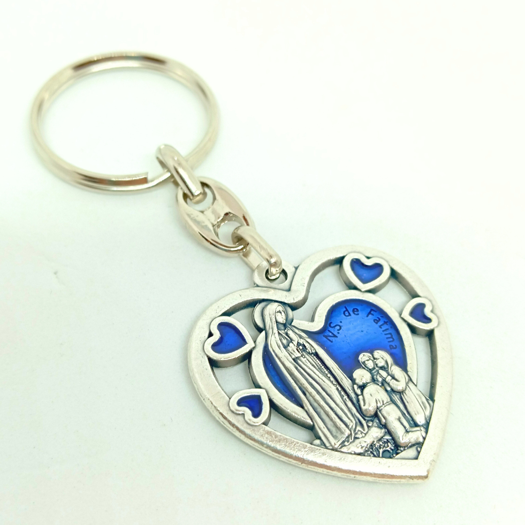 Apparitions Of Our Lady of Fatima Heart Keychain