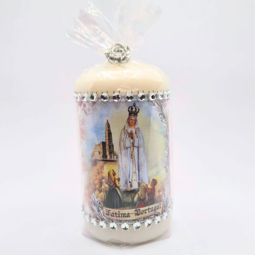 Apparitions of Our Lady Of Fatima Candle 2.8'' | 7 cm