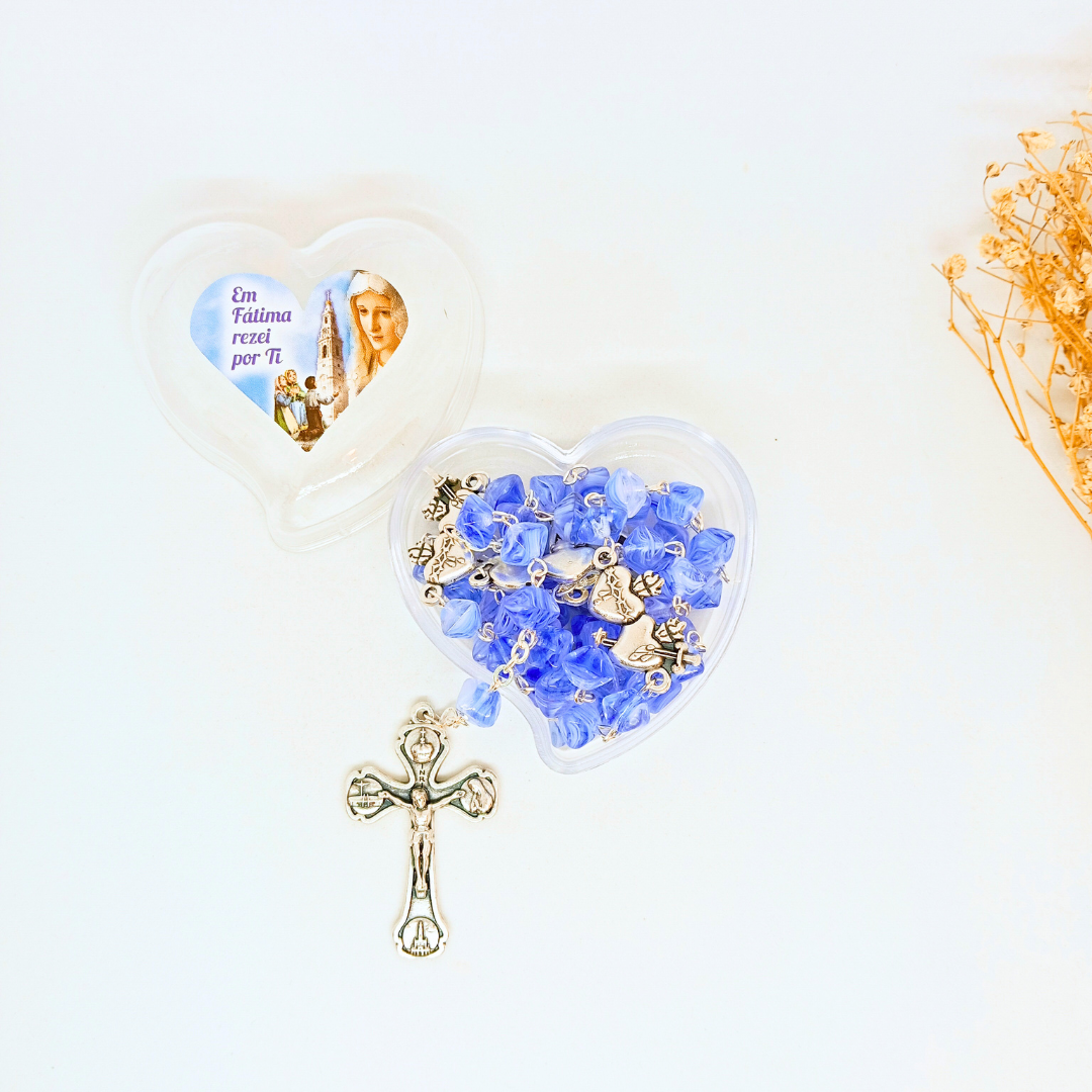 Heart of Jesus and Mary Rosary [Blue]