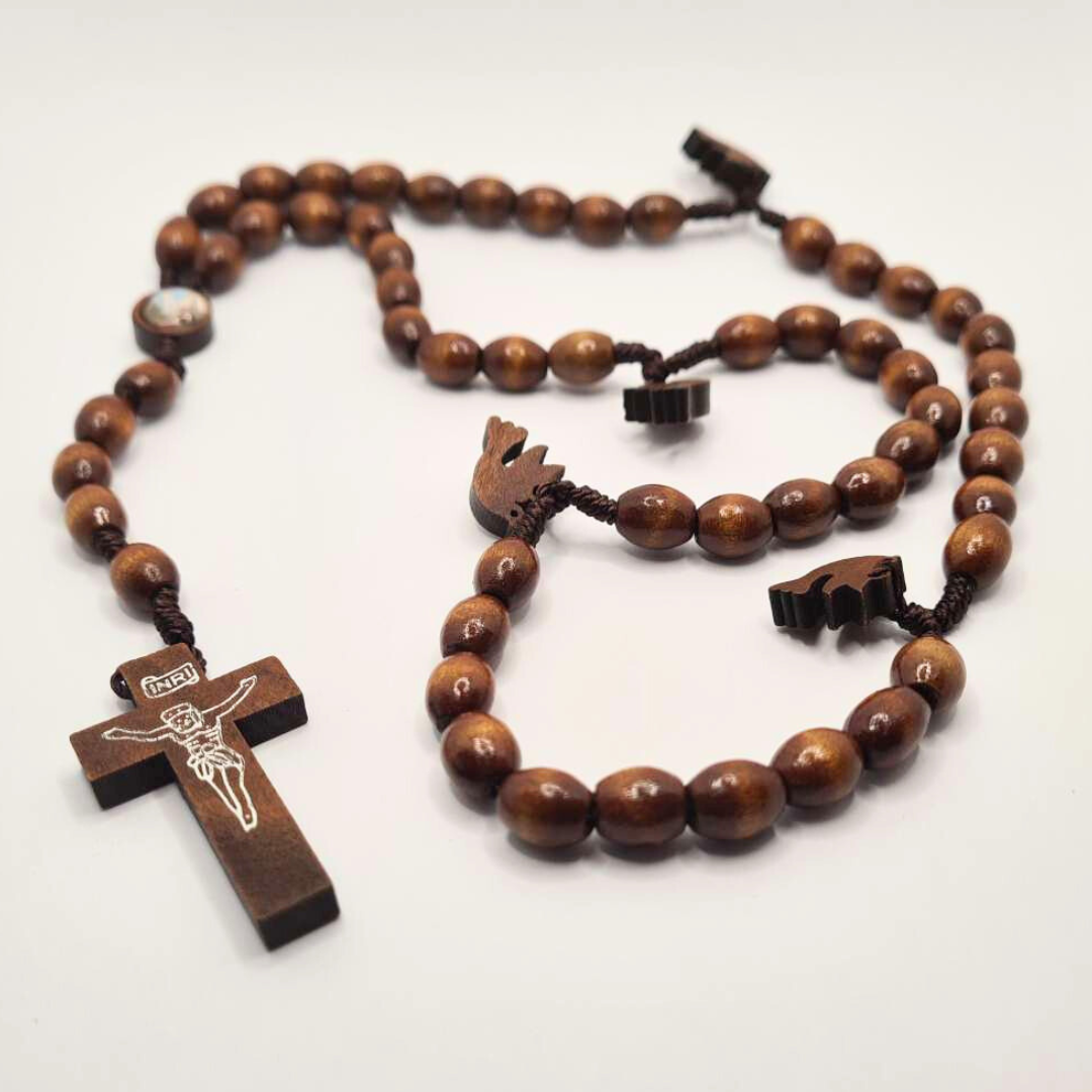 Holy Spirit Wood Rosary of Fatima