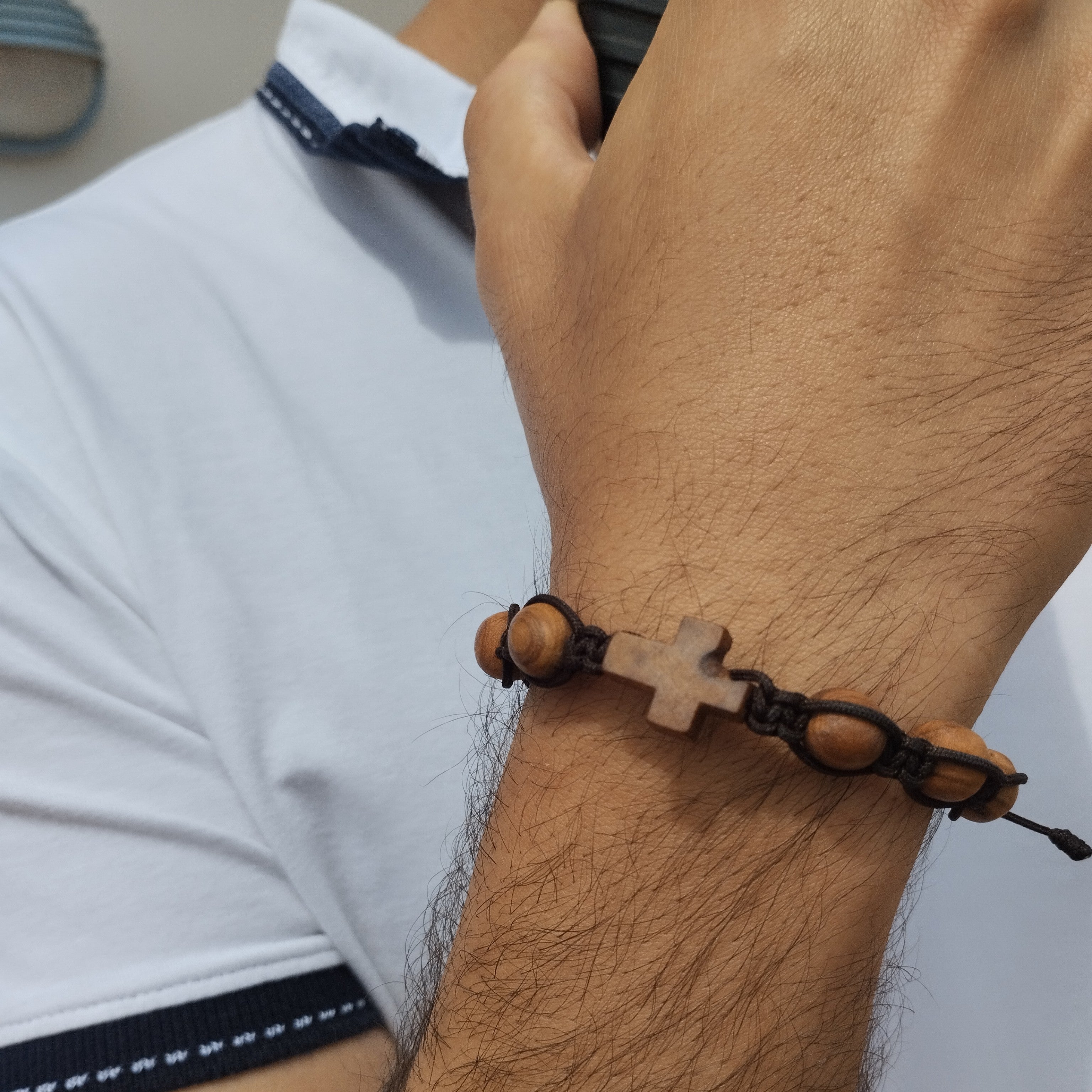 Pulsera Madera de Olivo - Docena de Cruz