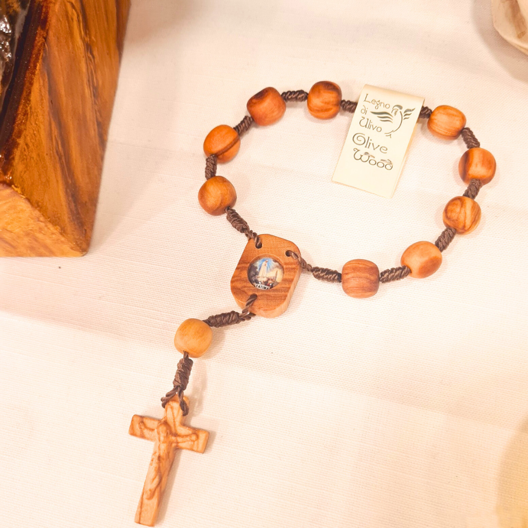 Olive Wood Decade Rosary - Apparitions of Our Lady of Fatima