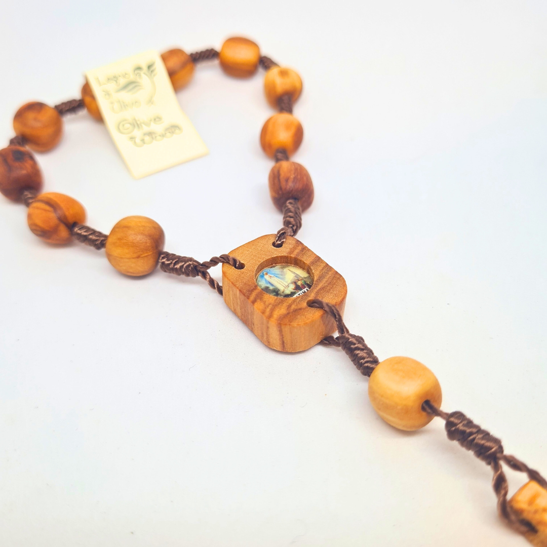Olive Wood Decade Rosary - Apparitions of Our Lady of Fatima