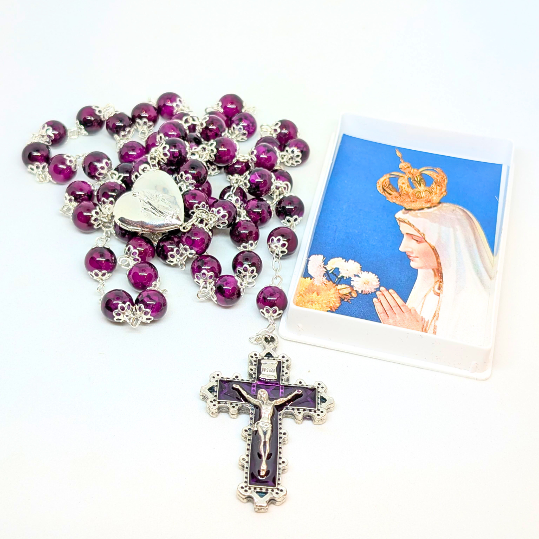 Our Lady Heart Purple Rosary