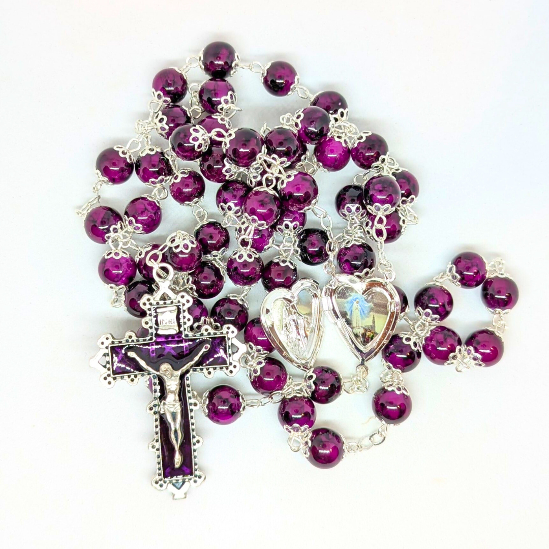 Our Lady Heart Purple Rosary
