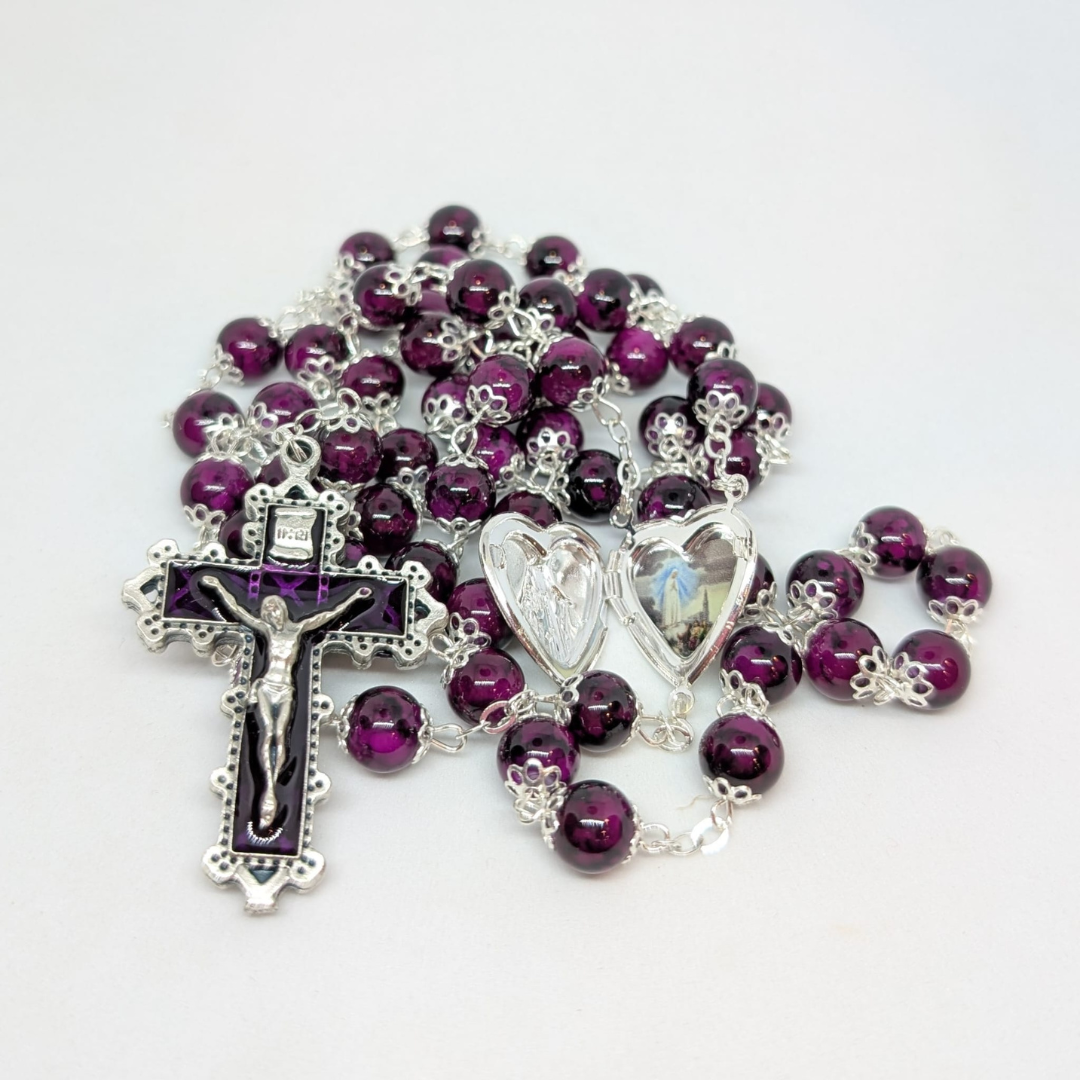Our Lady Heart Purple Rosary